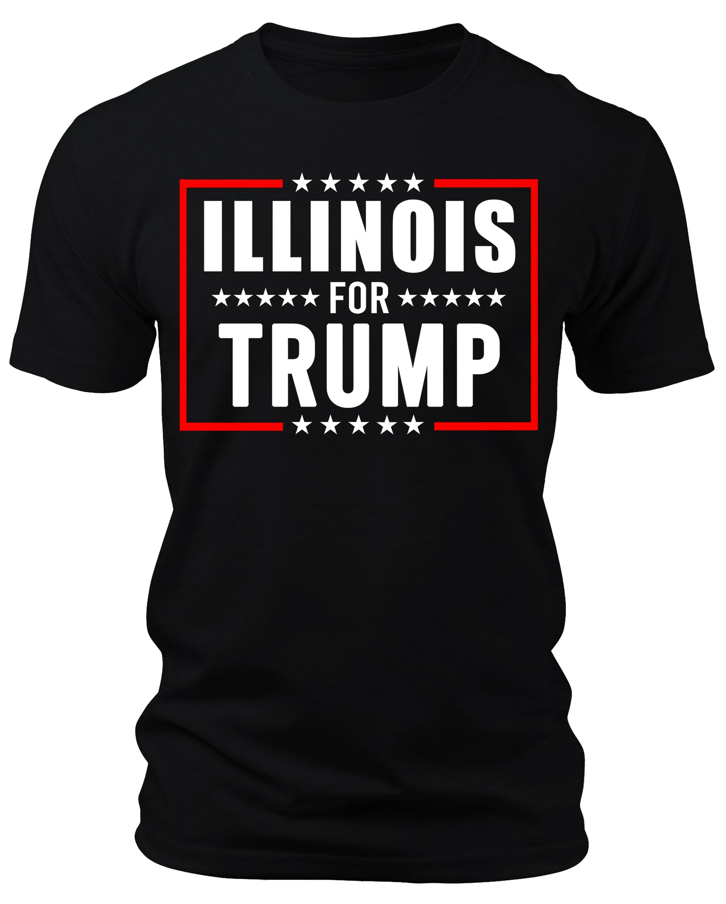 Men's Illinois for Trump 2024 T-Shirts Short Patriotic Sleeve Crewneck Graphic Tees