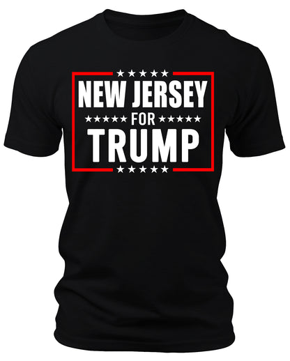 Men's New Jersey for Trump 2024 T-Shirts Short Patriotic Sleeve Crewneck Graphic Tees