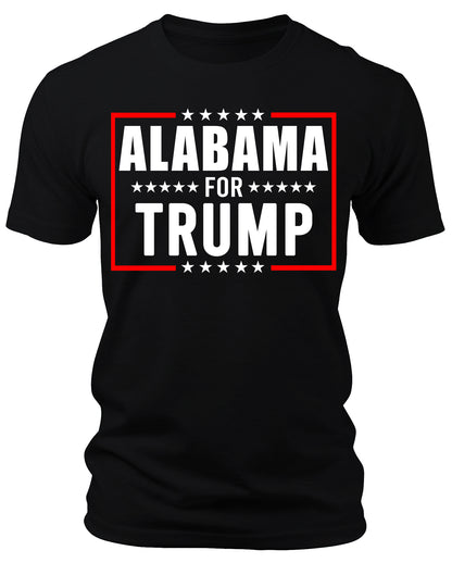 Men's Alabama for Trump 2024 T-Shirts Short Patriotic Sleeve Crewneck Graphic Tees