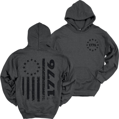 1776 Flag Hoodie Patriotic Heavy Blend Hooded Sweatshirt