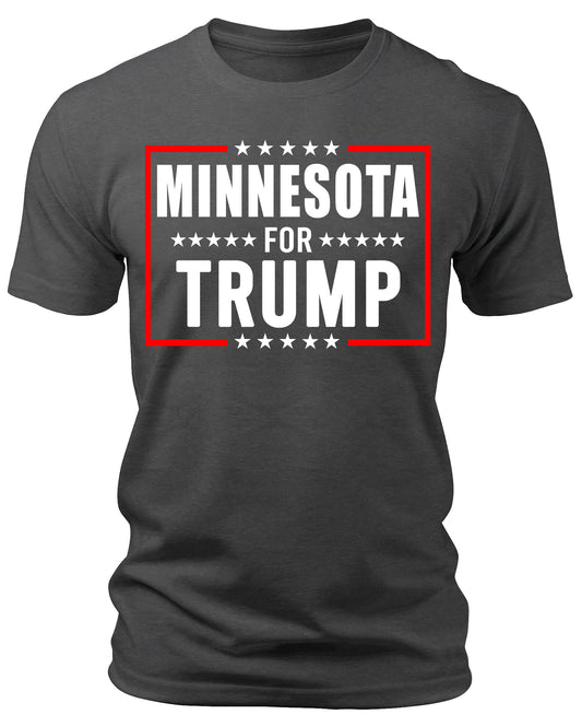 Men's Minnesota for Trump 2024 T-Shirts Short Patriotic Sleeve Crewneck Graphic Tees