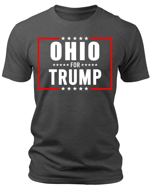 Men's Ohio for Trump 2024 T-Shirts Short Patriotic Sleeve Crewneck Graphic Tees