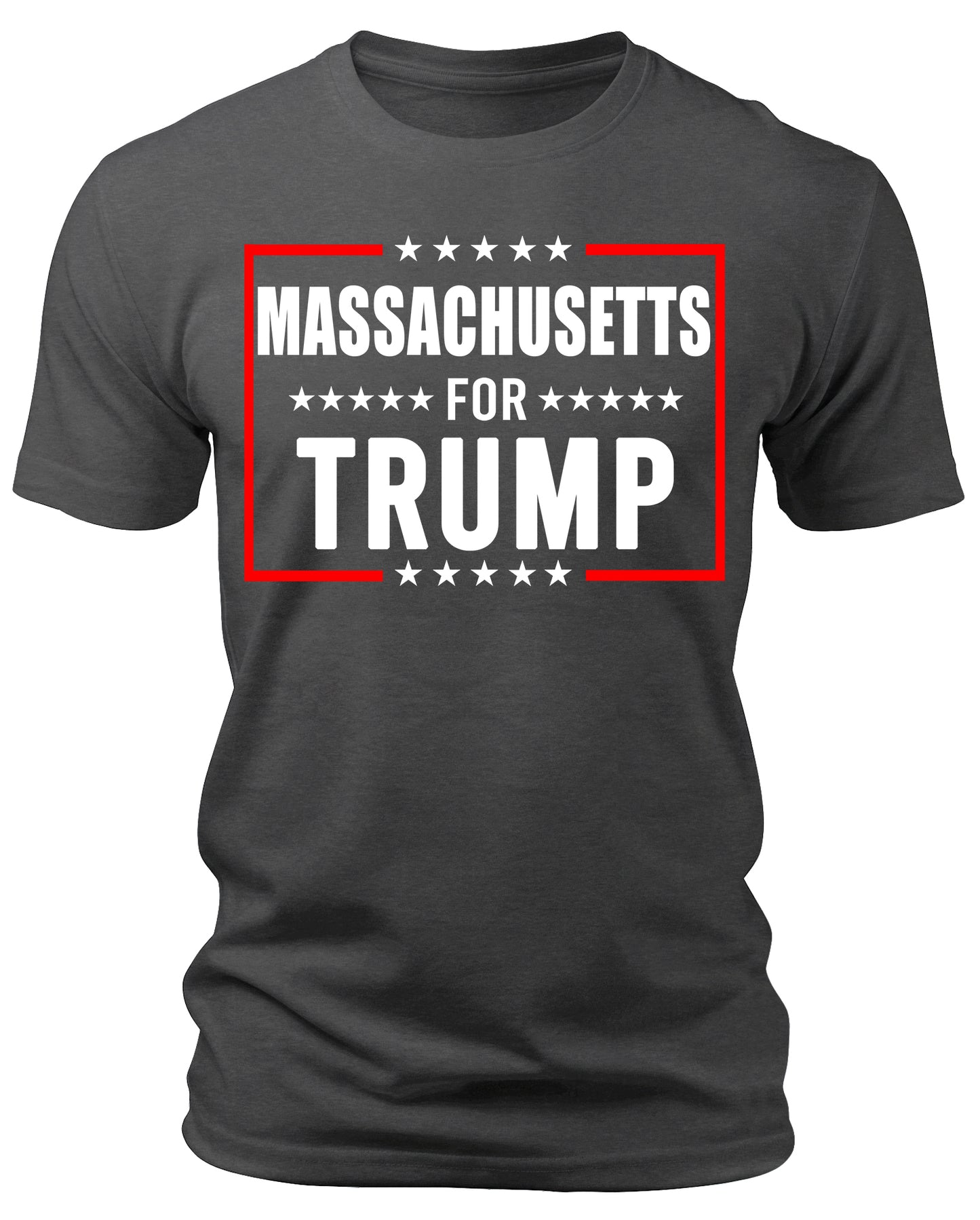 Men's Massachusetts for Trump 2024 T-Shirts Short Patriotic Sleeve Crewneck Graphic Tees