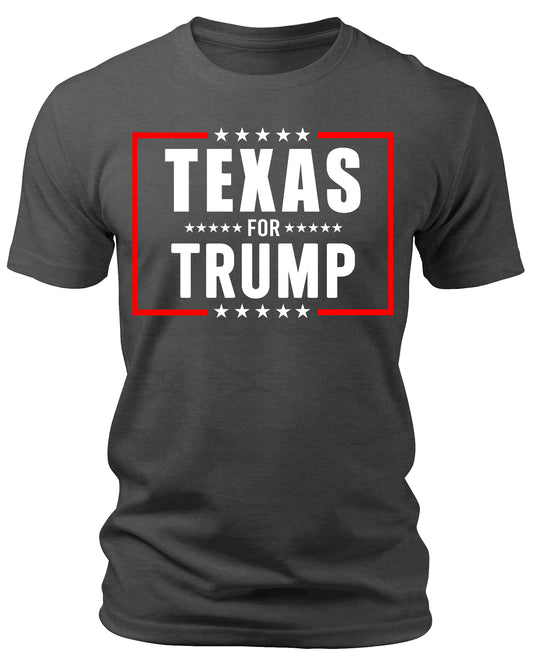 Men's Texas for Trump 2024 T-Shirts Short Patriotic Sleeve Crewneck Graphic Tees