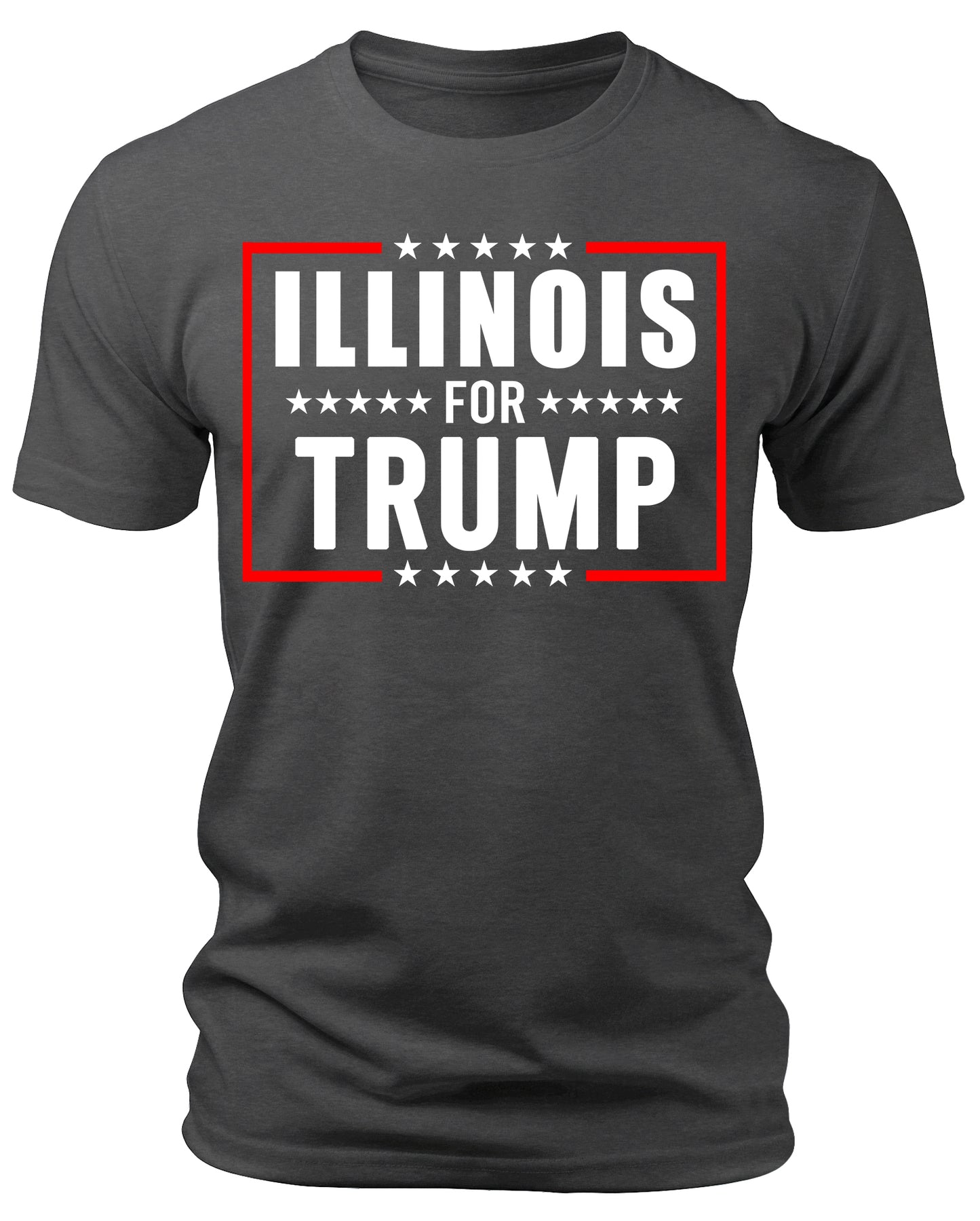 Men's Illinois for Trump 2024 T-Shirts Short Patriotic Sleeve Crewneck Graphic Tees