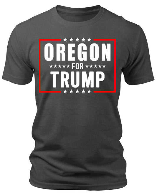 Men's Oregon for Trump 2024 T-Shirts Short Patriotic Sleeve Crewneck Graphic Tees