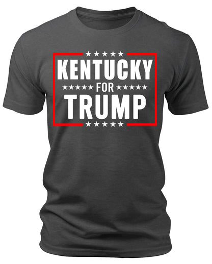 Men's Kentucky for Trump 2024 T-Shirts Short Patriotic Sleeve Crewneck Graphic Tees