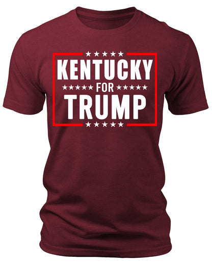 Men's Kentucky for Trump 2024 T-Shirts Short Patriotic Sleeve Crewneck Graphic Tees