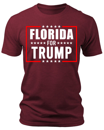 Men's Florida for Trump 2024 T-Shirts Short Patriotic Sleeve Crewneck Graphic Tees