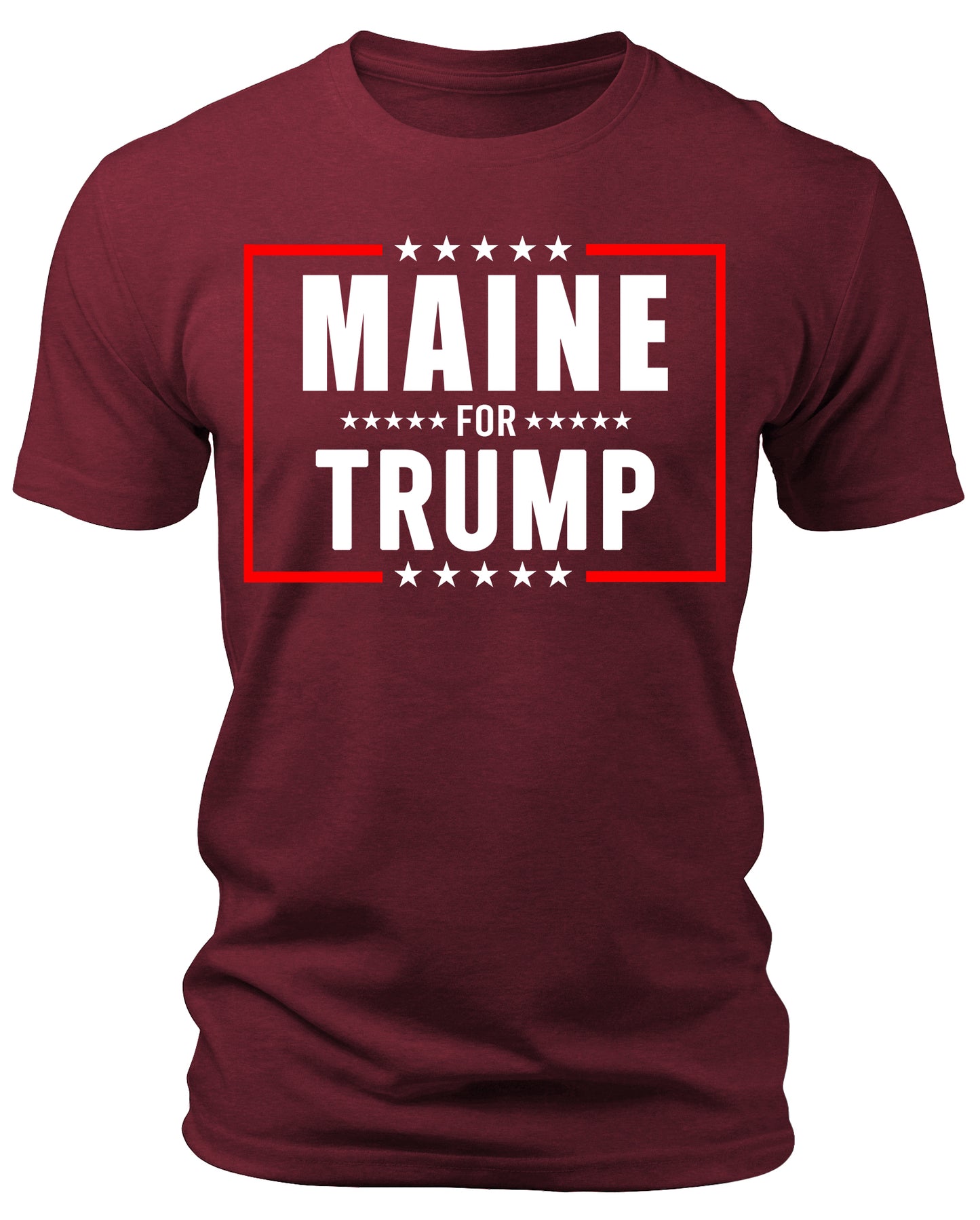 Men's Maine for Trump 2024 T-Shirts Short Patriotic Sleeve Crewneck Graphic Tees