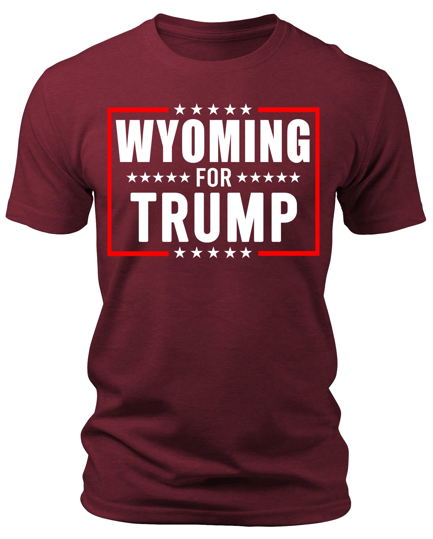 Men's Wyoming for Trump 2024 T-Shirts Short Patriotic Sleeve Crewneck Graphic Tees