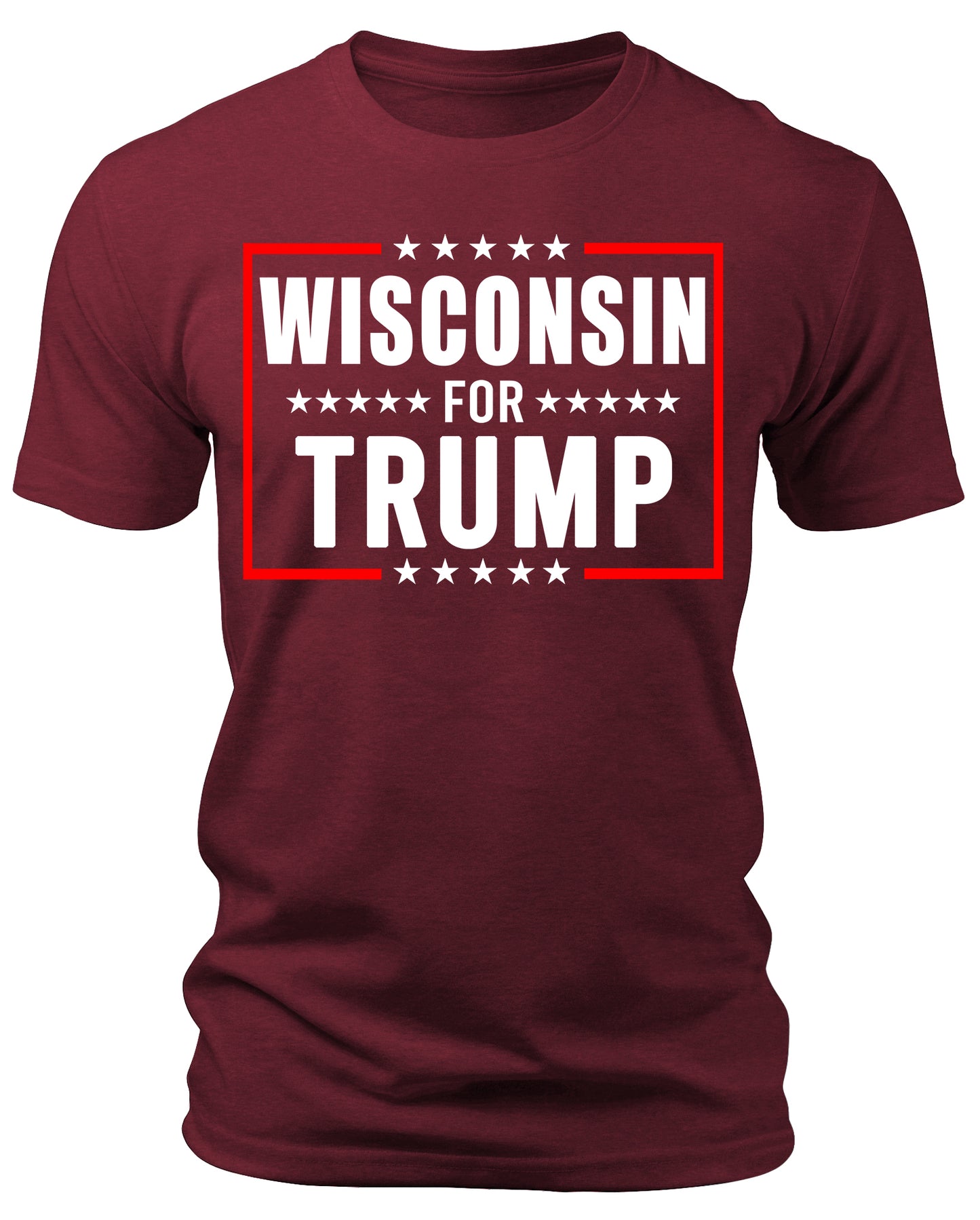 Men's Wisconsin for Trump 2024 T-Shirts Short Patriotic Sleeve Crewneck Graphic Tees