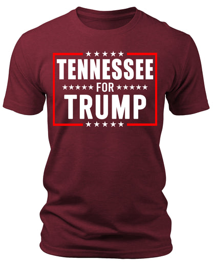 Men's Tennessee for Trump 2024 T-Shirts Short Patriotic Sleeve Crewneck Graphic Tees