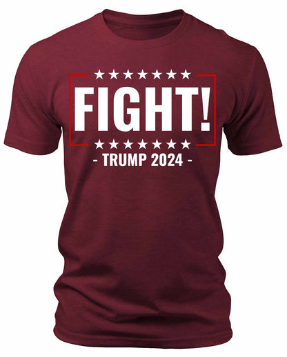 Men's Trump 2024 Fight T-Shirts Patriotic Short Sleeve Crewneck Graphic Tees