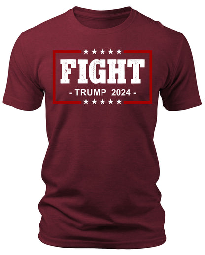 Men's Trump 2024 Fight T-Shirts Patriotic Short Sleeve Crewneck Graphic Tees