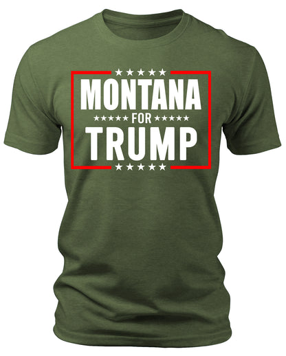 Men's Montana for Trump 2024 T-Shirts Short Patriotic Sleeve Crewneck Graphic Tees