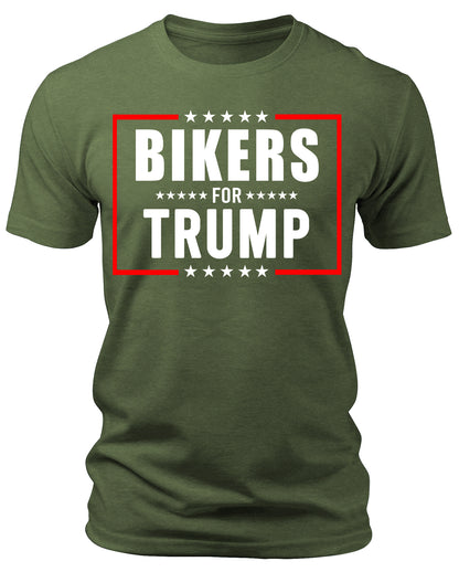 Men's Bikers for Trump 2024 T-Shirts Short Patriotic Sleeve Crewneck Graphic Tees