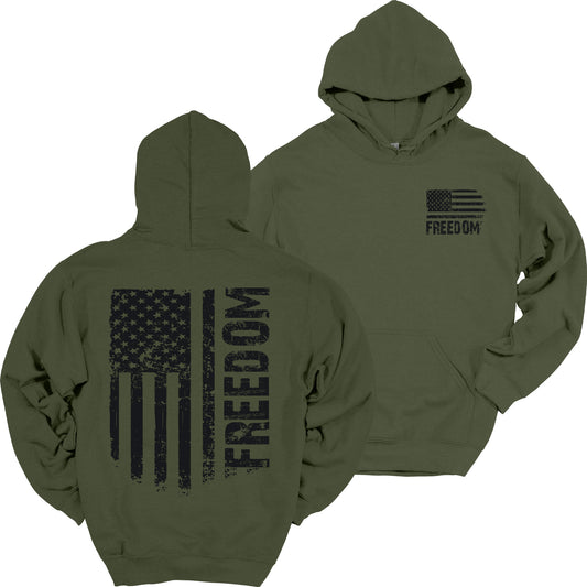 Men's Freedom Flag Hoodie Patriotic Heavy Blend Hooded Sweatshirt