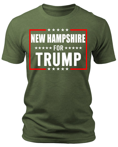 Men's New Hampshire for Trump 2024 T-Shirts Short Patriotic Sleeve Crewneck Graphic Tees