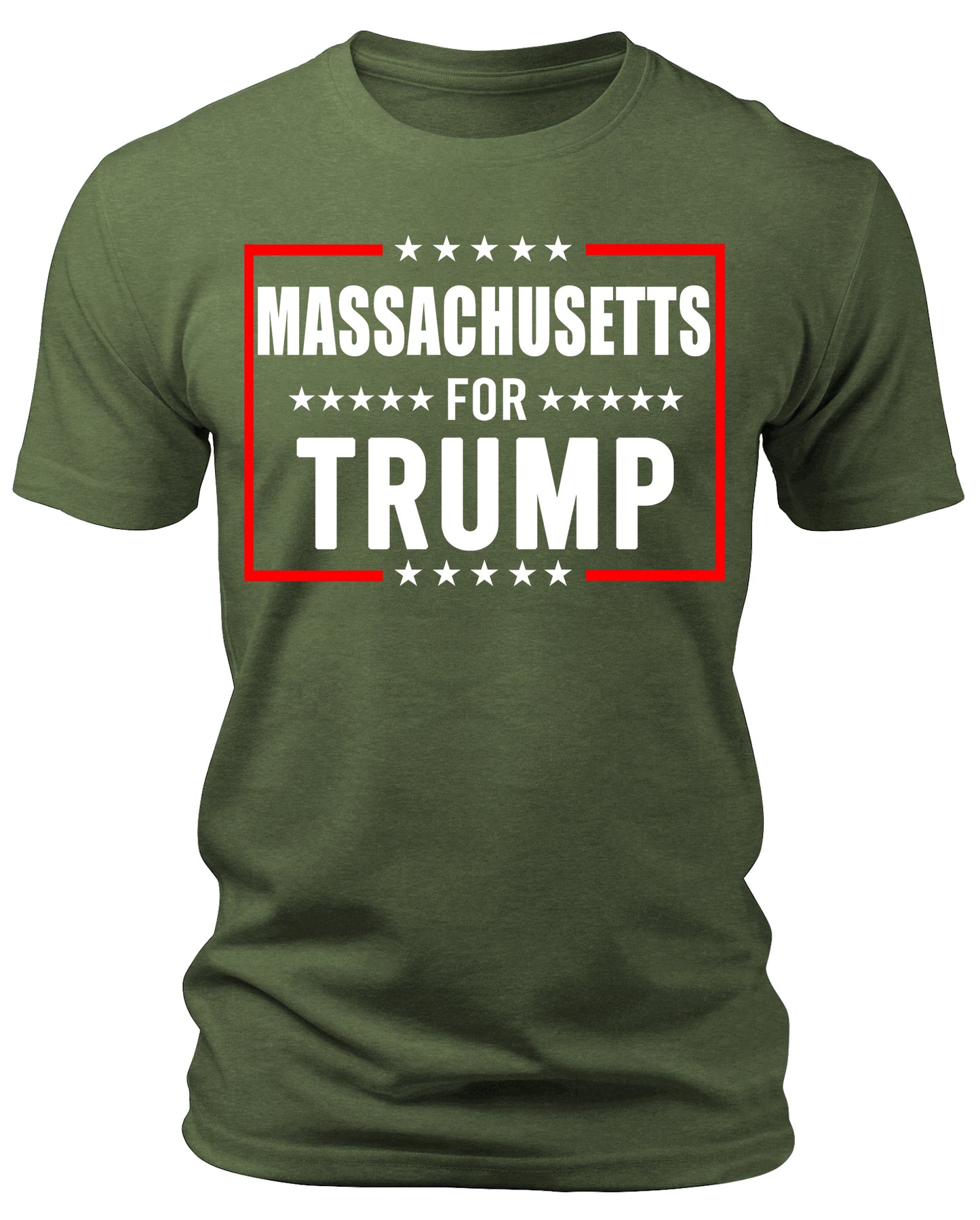 Men's Massachusetts for Trump 2024 T-Shirts Short Patriotic Sleeve Crewneck Graphic Tees