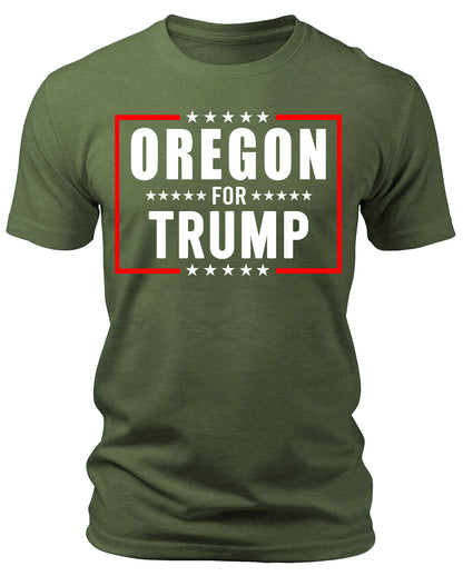 Men's Oregon for Trump 2024 T-Shirts Short Patriotic Sleeve Crewneck Graphic Tees