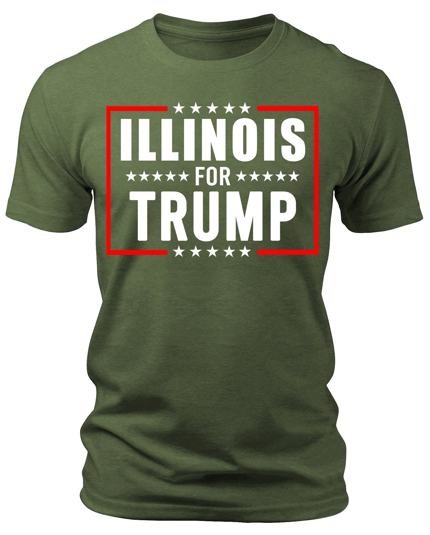 Men's Illinois for Trump 2024 T-Shirts Short Patriotic Sleeve Crewneck Graphic Tees