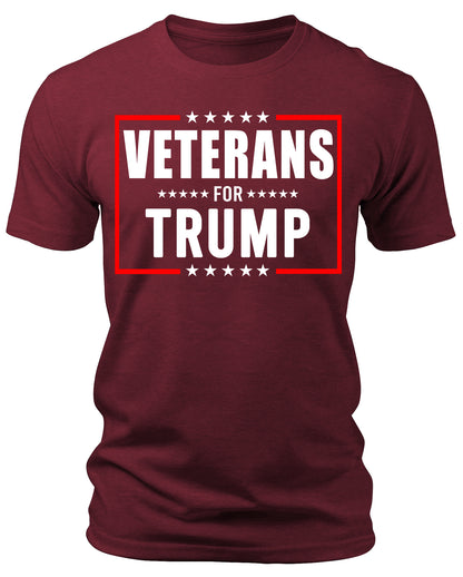 Men's Veterans for Trump 2024 T-Shirts Short Patriotic Sleeve Crewneck Graphic Tees