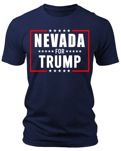 Men's Nevada for Trump 2024 T-Shirts Short Patriotic Sleeve Crewneck Graphic Tees