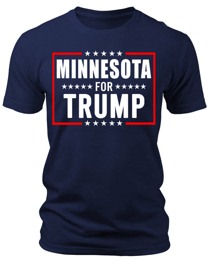 Men's Minnesota for Trump 2024 T-Shirts Short Patriotic Sleeve Crewneck Graphic Tees