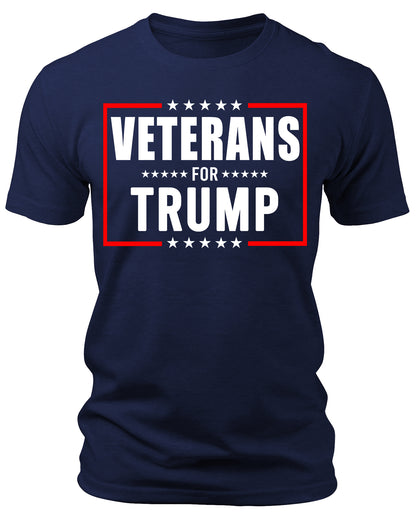 Men's Veterans for Trump 2024 T-Shirts Short Patriotic Sleeve Crewneck Graphic Tees