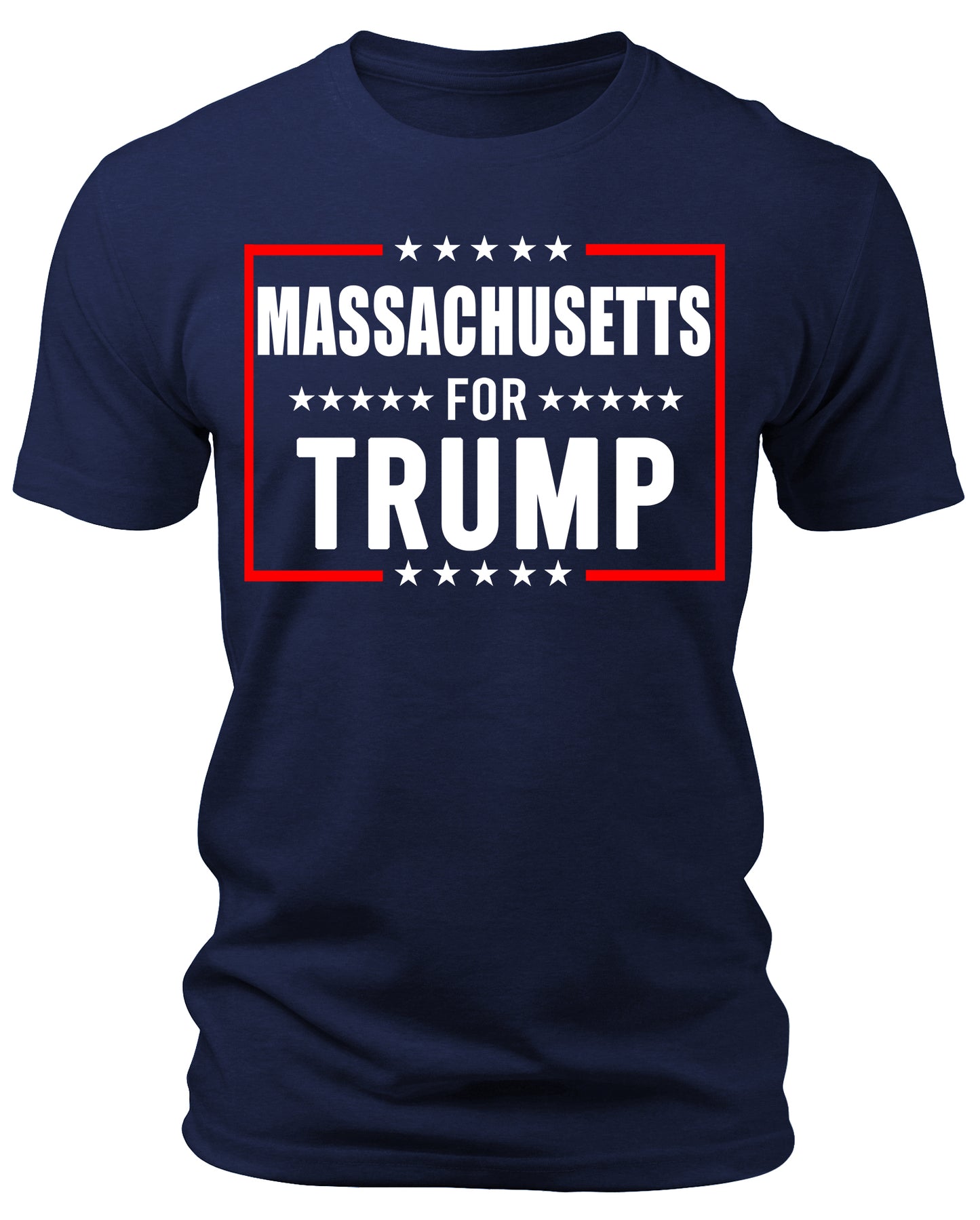 Men's Massachusetts for Trump 2024 T-Shirts Short Patriotic Sleeve Crewneck Graphic Tees