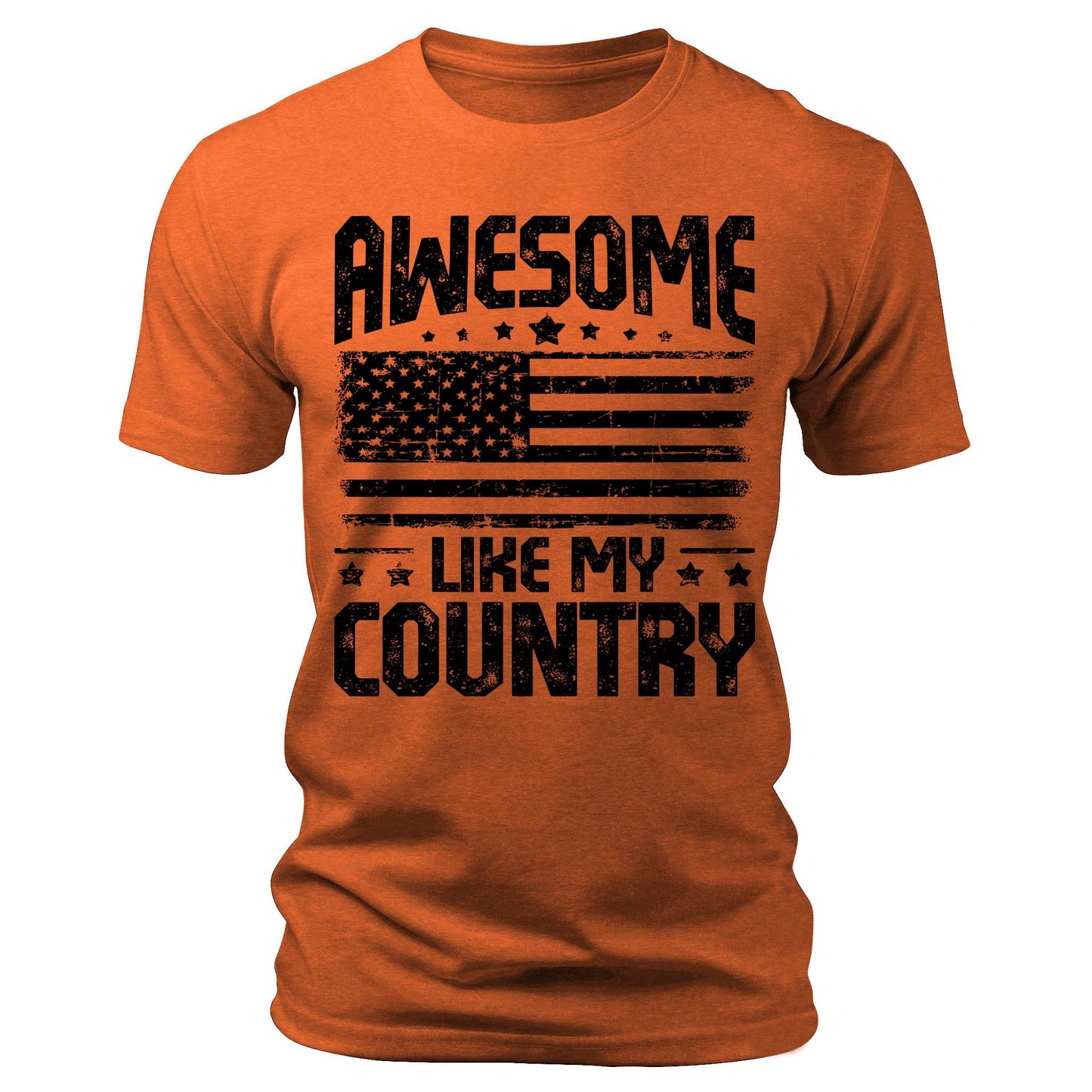 Men's Awesome Like My Country T-Shirts Patriotic Short Sleeve Crewneck Graphic Tees