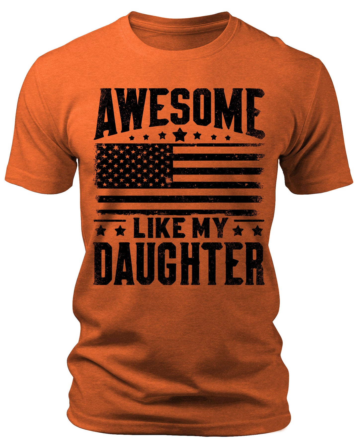 Men's Awesome Like My Daughter Flag T-Shirts Patriotic Short Sleeve Crewneck Graphic Tees