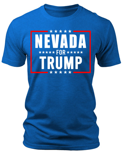 Men's Nevada for Trump 2024 T-Shirts Short Patriotic Sleeve Crewneck Graphic Tees