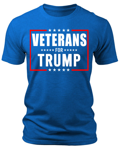 Men's Veterans for Trump 2024 T-Shirts Short Patriotic Sleeve Crewneck Graphic Tees