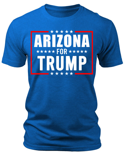 Men's Arizona for Trump 2024 T-Shirts Short Patriotic Sleeve Crewneck Graphic Tees