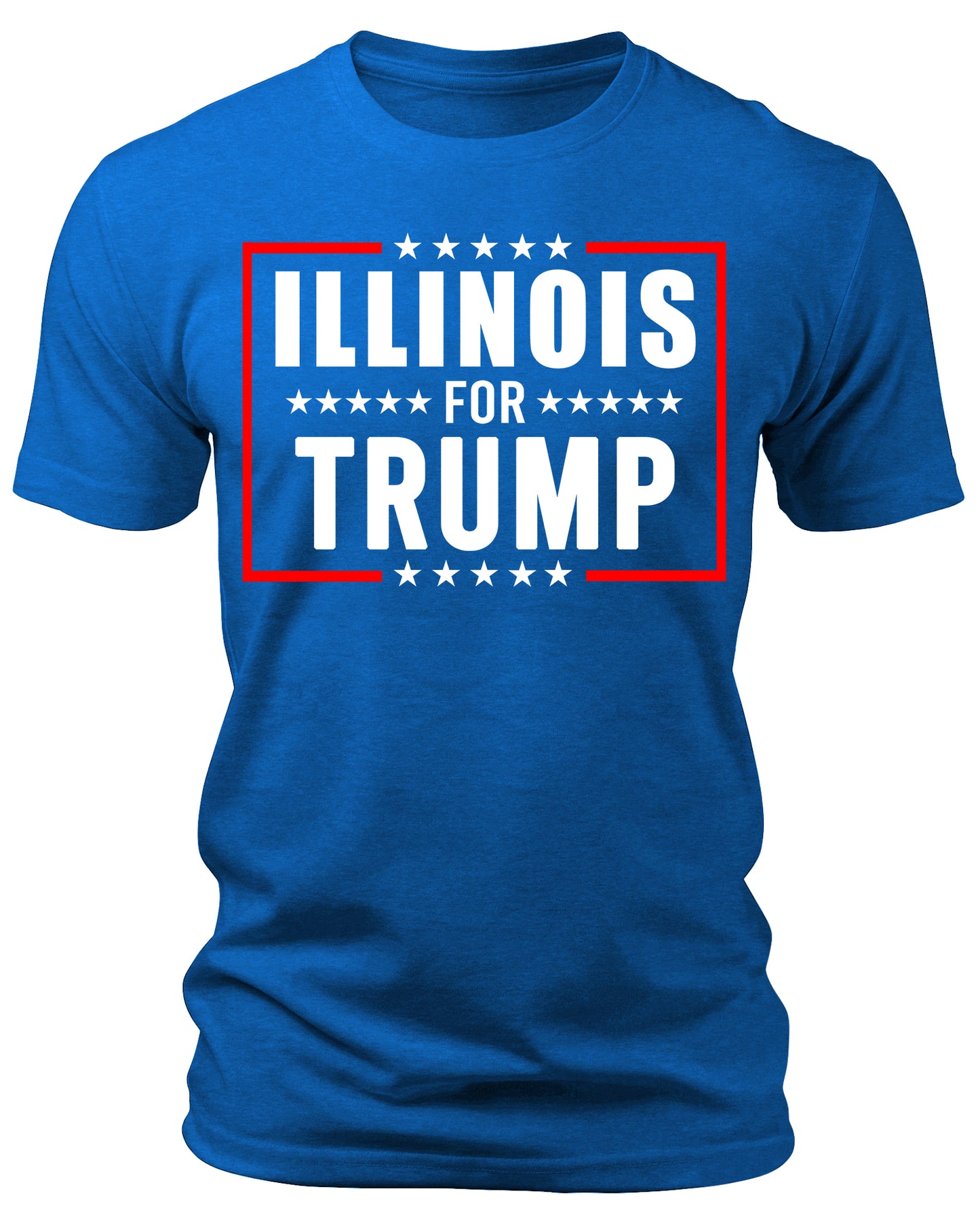 Men's Illinois for Trump 2024 T-Shirts Short Patriotic Sleeve Crewneck Graphic Tees